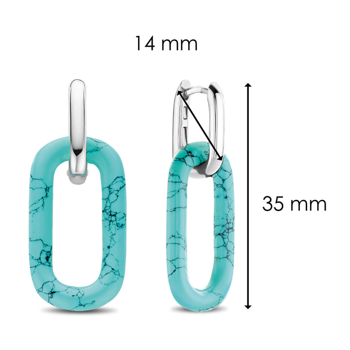 Ti Sento Turquoise Blue Oval Link Drop Earrings - Michael Jones Jeweller