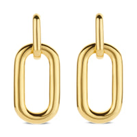 Ti Sento Yellow Gold Plated Large Oval Link Earrings - Michael Jones Jeweller