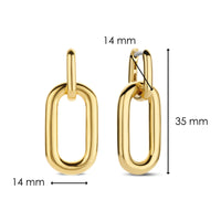 Ti Sento Yellow Gold Plated Large Oval Link Earrings - Michael Jones Jeweller