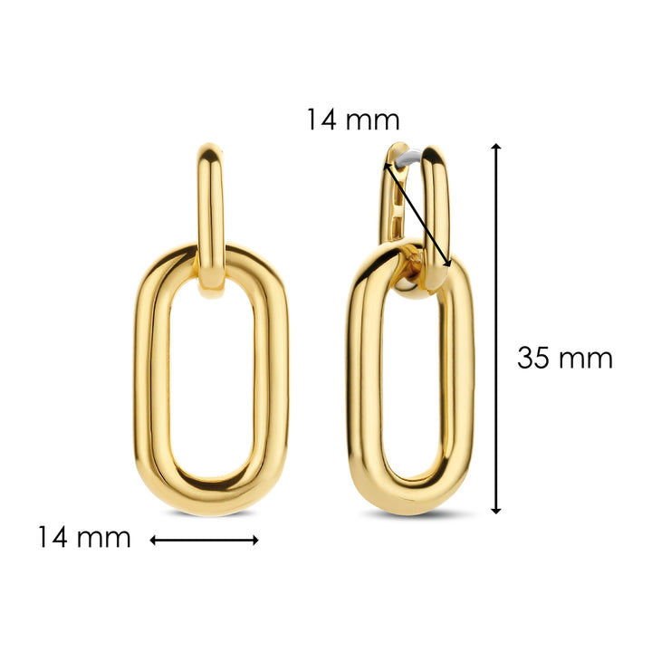 Ti Sento Yellow Gold Plated Large Oval Link Earrings - Michael Jones Jeweller