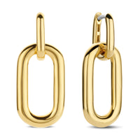 Ti Sento Yellow Gold Plated Large Oval Link Earrings - Michael Jones Jeweller