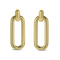 Ti Sento Yellow Gold Plated Oval Link Drop Earrings - Michael Jones Jeweller
