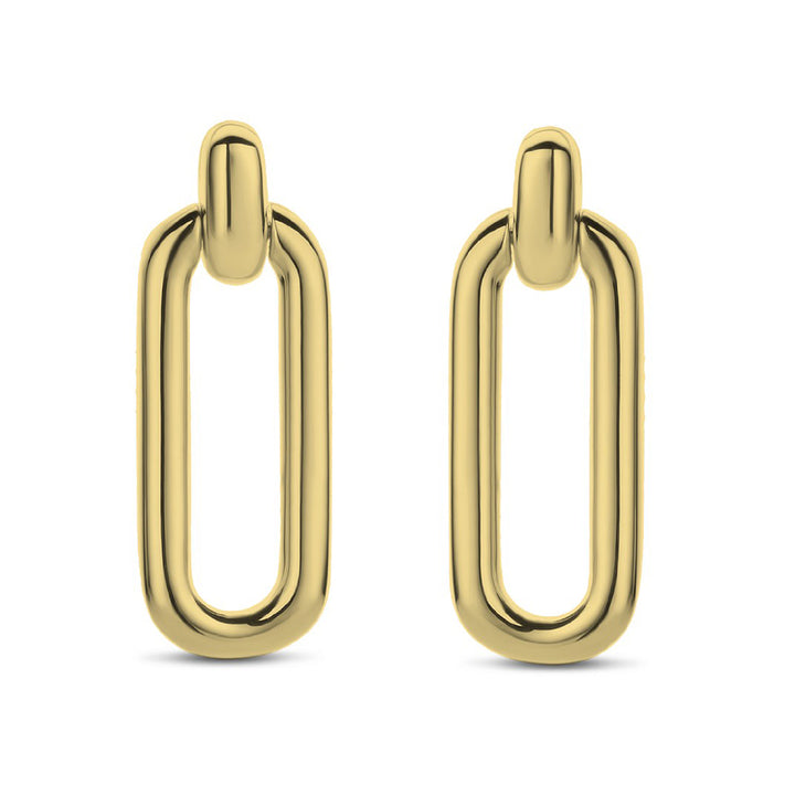 Ti Sento Yellow Gold Plated Oval Link Drop Earrings - Michael Jones Jeweller