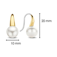 Ti Sento Yellow Gold Plated Pearl White Drop Earrings