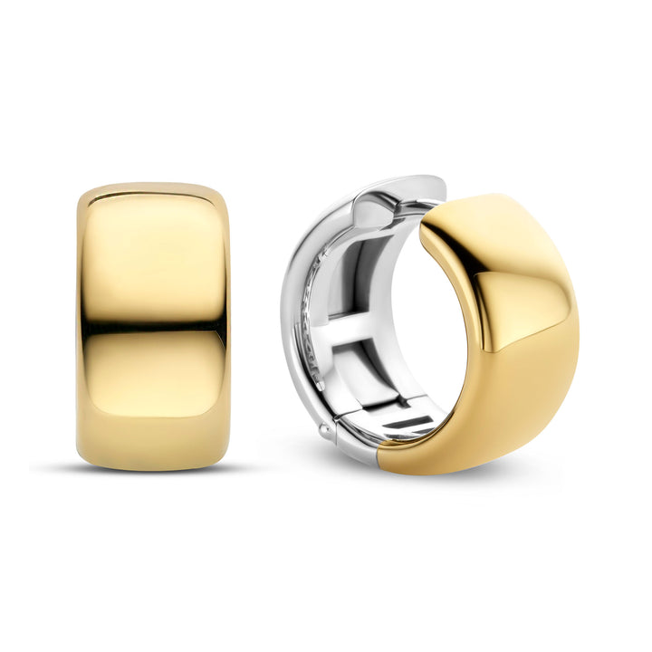Ti Sento Yellow Gold Plated Wide Hoop Earrings - Michael Jones Jeweller