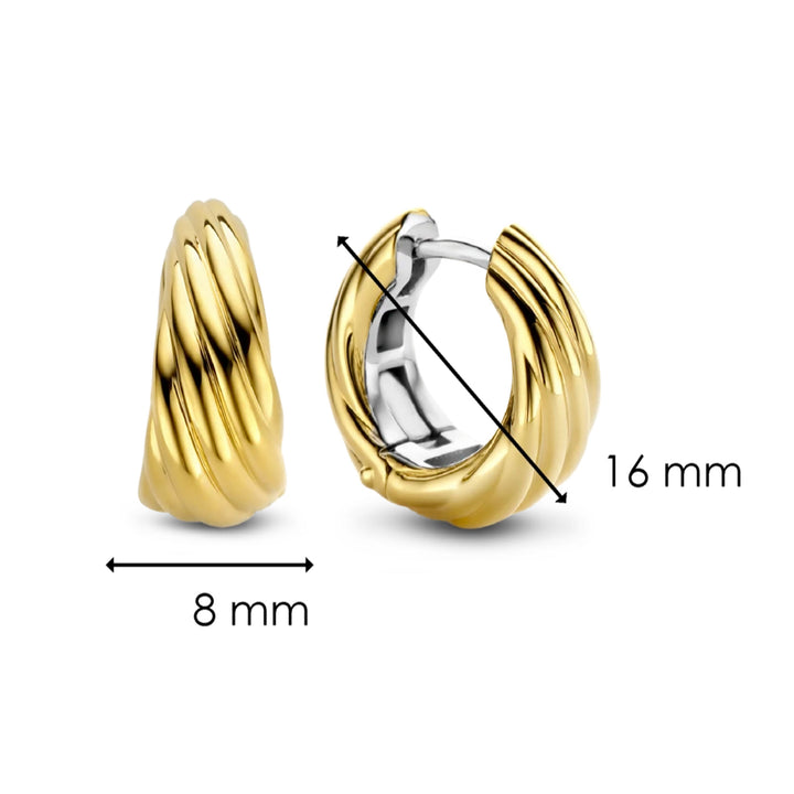Ti Sento Twisted Yellow Gold Plated Hoop Earrings