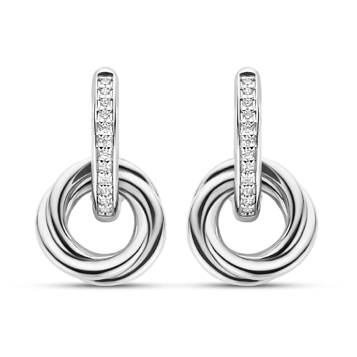 Ti Sento Cubic Zirconia Entwined Circle Hoop Earrings - Michael Jones Jeweller