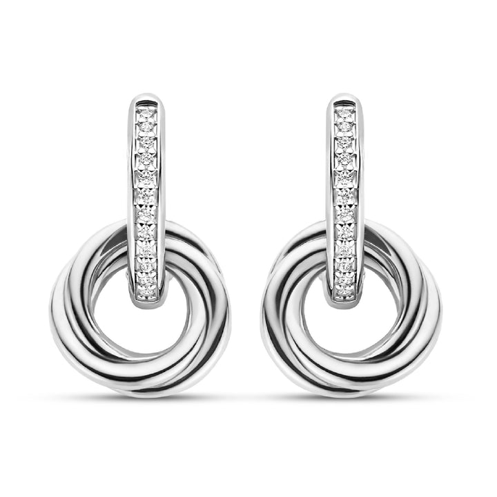 Ti Sento Cubic Zirconia Entwined Circle Hoop Earrings 7857ZI