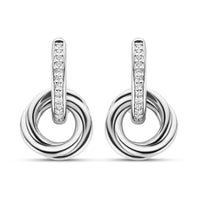 Ti Sento Cubic Zirconia Entwined Circle Hoop Earrings