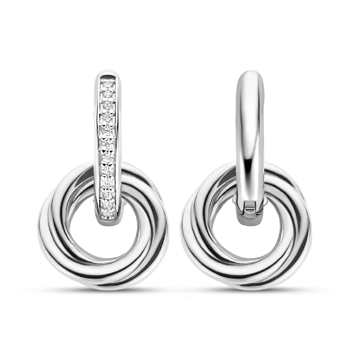 Ti Sento Cubic Zirconia Entwined Circle Hoop Earrings - Michael Jones Jeweller