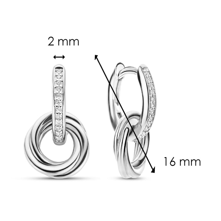 Ti Sento Cubic Zirconia Entwined Circle Hoop Earrings