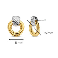 Ti Sento Yellow Gold Plated Entwined Circle Drop Earrings - Michael Jones Jeweller