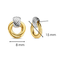 Ti Sento Yellow Gold Plated Entwined Circle Drop Earrings