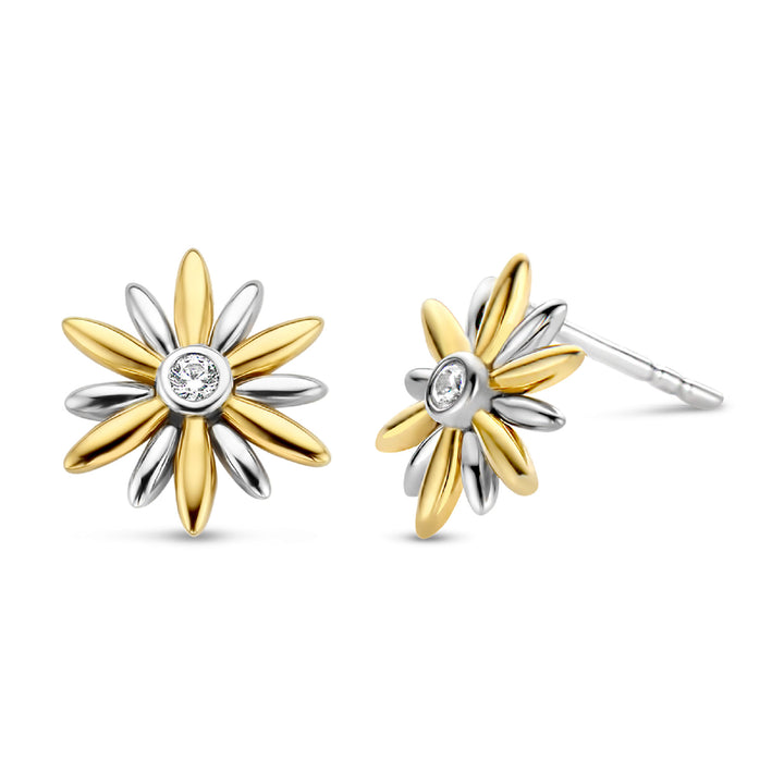 Ti Sento Yellow Gold Plated Cubic Zirconia Star Stud Earrings - Michael Jones Jeweller