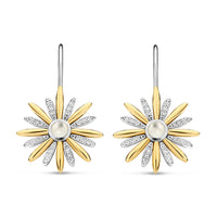 Ti Sento Yellow Gold Plated Mother of Pearl and Cubic Zirconia Star Drop Earrings - Michael Jones Jeweller