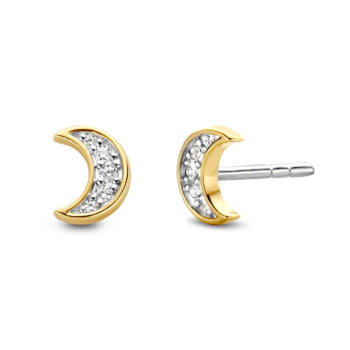 Ti Sento Cubic Zirconia Crescent Moon Stud Earrings - Michael Jones Jeweller