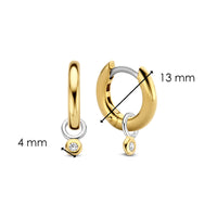 Ti Sento Yellow Gold Plated Cubic Zirconia Drop Hoop Earrings - Michael Jones Jeweller