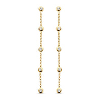 Ti Sento Yellow Gold Plated Cubic Zirconia Drop Earrings - Michael Jones Jeweller