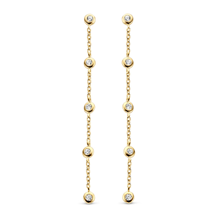 Ti Sento Yellow Gold Plated Cubic Zirconia Drop Earrings - Michael Jones Jeweller