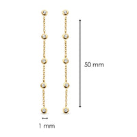 Ti Sento Yellow Gold Plated Cubic Zirconia Drop Earrings - Michael Jones Jeweller