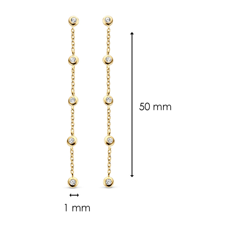 Ti Sento Yellow Gold Plated Cubic Zirconia Drop Earrings - Michael Jones Jeweller