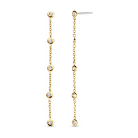 Ti Sento Yellow Gold Plated Cubic Zirconia Drop Earrings - Michael Jones Jeweller