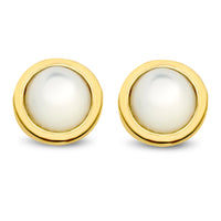 Ti Sento Yellow Gold Plated Mother of Pearl Doublet Stud Earrings - Michael Jones Jeweller