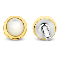 Ti Sento Yellow Gold Plated Mother of Pearl Doublet Stud Earrings - Michael Jones Jeweller