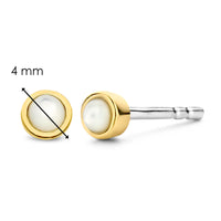 Ti Sento Yellow Gold Plated Mother of Pearl Doublet Stud Earrings - Michael Jones Jeweller