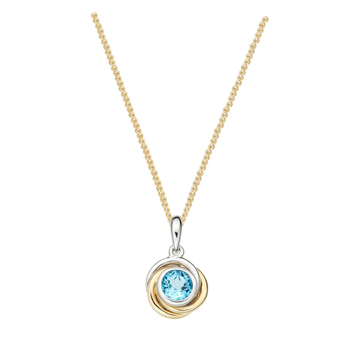 Amore Blue Topaz Knot Pendant