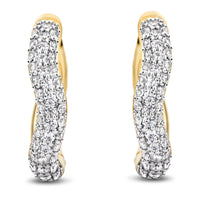 Ti Sento Cubic Zirconia Yellow Gold Plated Wave Hoop Earrings - Michael Jones Jeweller