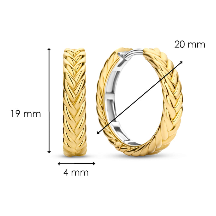 Ti Sento Yellow Gold Plated Braided Hoop Earrings