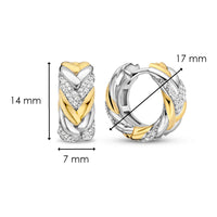 Ti Sento Cubic Zirconia Yellow Gold Plated Braided Small Hoop Earrings - Michael Jones Jeweller