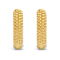 Ti Sento Yellow Gold Plated Structured Hoop Earrings