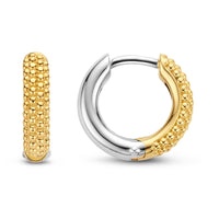 Ti Sento Yellow Gold Plated Structured Hoop Earrings