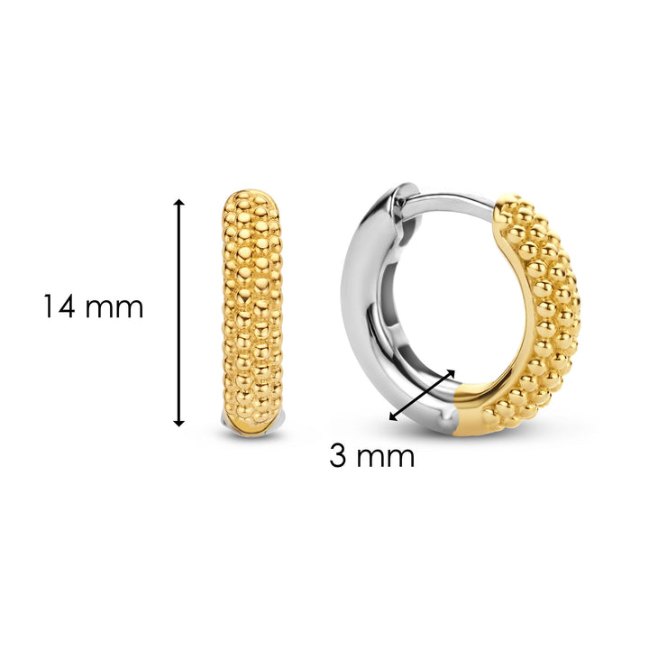 Ti Sento Yellow Gold Plated Structured Hoop Earrings