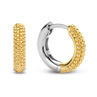 Ti Sento Yellow Gold Plated Structured Hoop Earrings