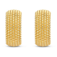 Ti Sento Yellow Gold Plated Wide Structured Hoop Earrings - Michael Jones Jeweller