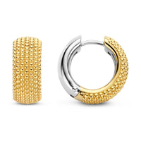 Ti Sento Yellow Gold Plated Wide Structured Hoop Earrings - Michael Jones Jeweller