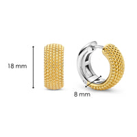 Ti Sento Yellow Gold Plated Wide Structured Hoop Earrings - Michael Jones Jeweller