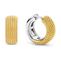 Ti Sento Yellow Gold Plated Wide Structured Hoop Earrings - Michael Jones Jeweller