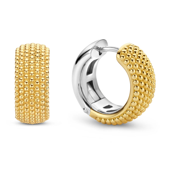 Ti Sento Yellow Gold Plated Wide Structured Hoop Earrings - Michael Jones Jeweller