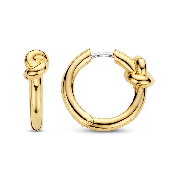 Ti Sento Yellow Gold Plated Knot Hoop Earrings