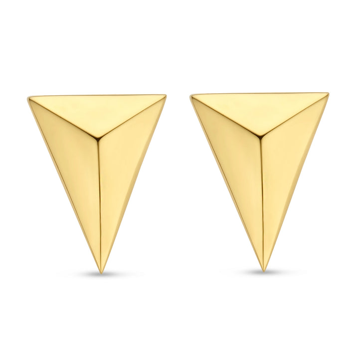 Ti Sento Yellow Gold Plated Faceted Triangle Stud Earrings - Michael Jones Jeweller