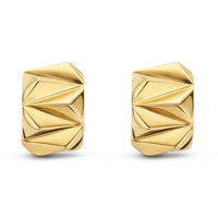 Ti Sento Yellow Gold Plated Geometric Style Wide Hoop Earrings