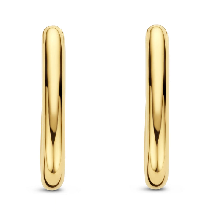 Ti Sento Yellow Gold Plated Oval Hoop Earrings