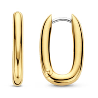 Ti Sento Yellow Gold Plated Oval Hoop Earrings
