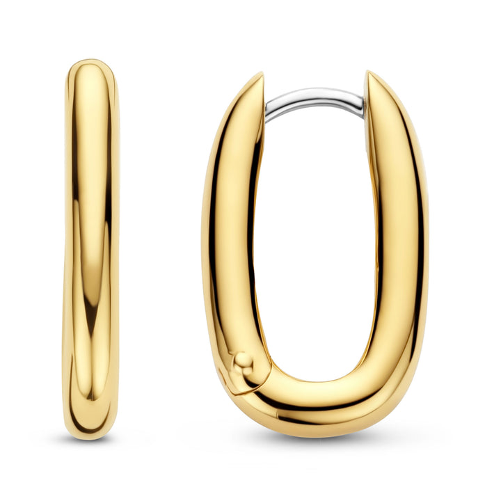 Ti Sento Yellow Gold Plated Oval Hoop Earrings - Michael Jones Jeweller