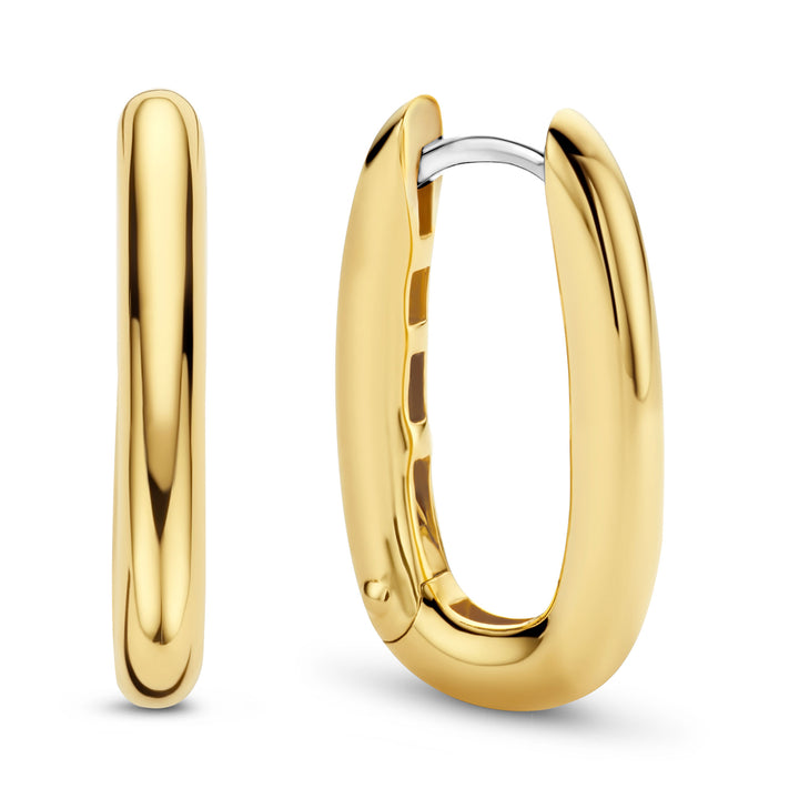 Ti Sento Yellow Gold Plated Oval Hoop Earrings - Michael Jones Jeweller