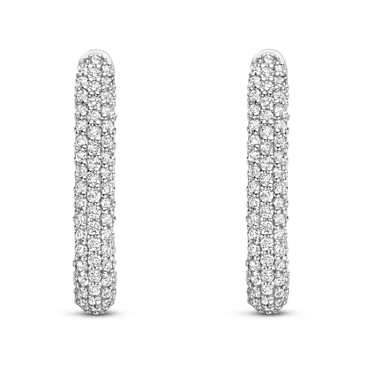 Ti Sento Cubic Zirconia Set Oval Hoop Earrings - Michael Jones Jeweller
